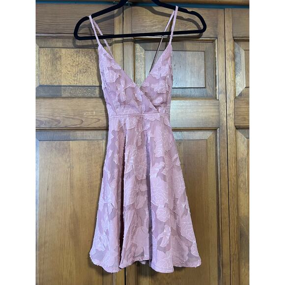NWT Lulus Womens Days of Beauty Vintage Rose Pink Burnout Floral Skater Dress XS - Picture 2 of 12